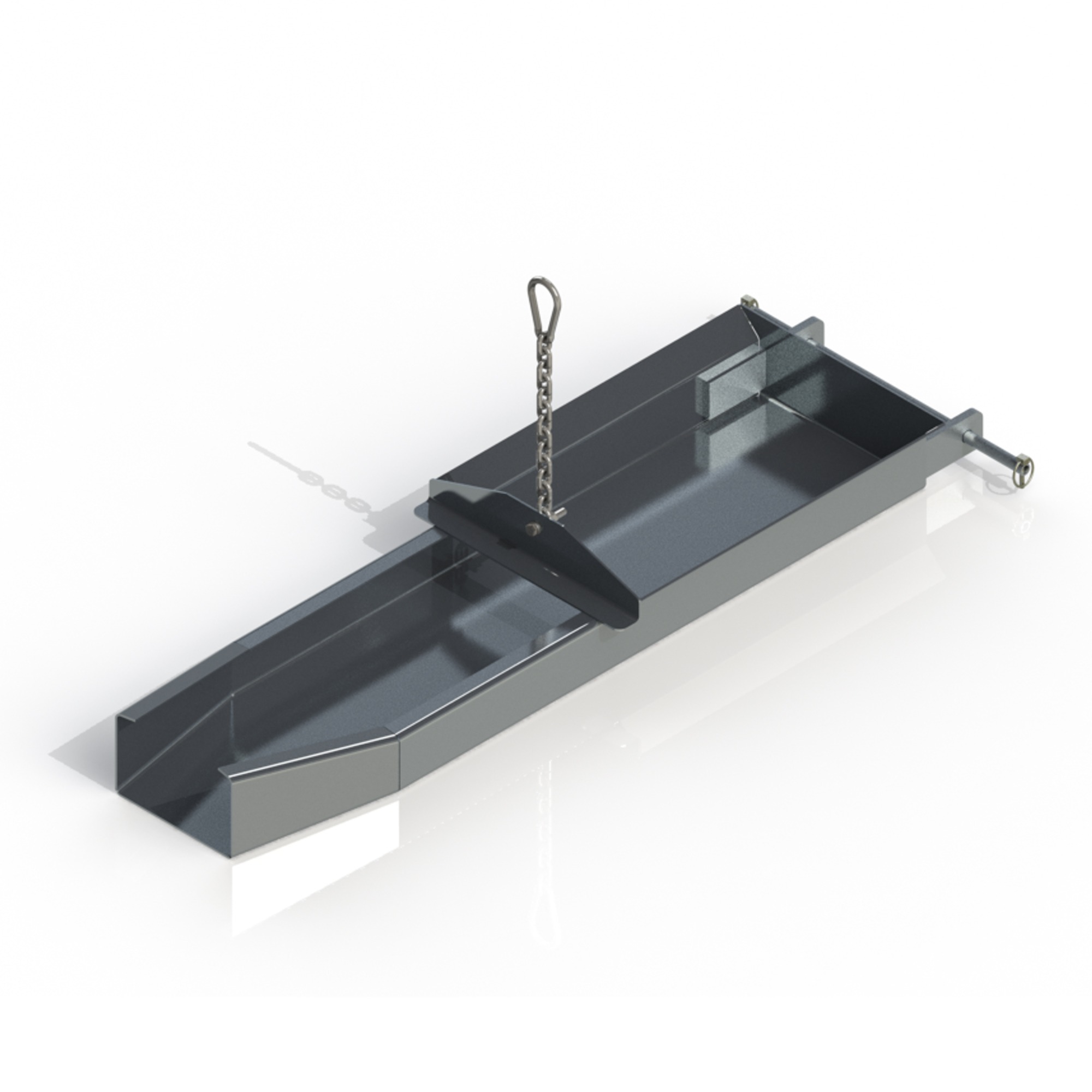Metal tray with chain for hanging