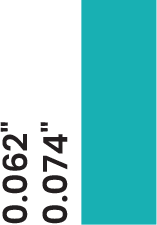 Rectangular blue icon with two thicknesses