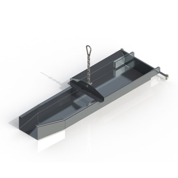 Metal tray with a chain attached