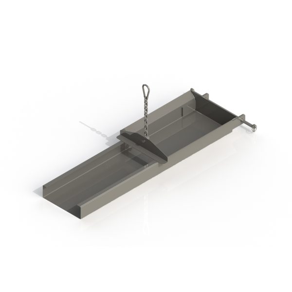 Metal tray hanging from a chain